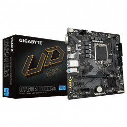 GIGABYTE B760M H DDR4, Socket 1700, Intel® B760 (14/13/12th Gen CPU), 8Phases, CPU iGPU, Dual 2xDDR4-3200, VGA, HDMI, 1xPCIe X16, 4xSATA3, RAID, 2xM.2 4.0, 1xPCIe X1, ALC897 HDA 7.1, 1xGbE LAN, 6xUSB 3.2, RGB Led, mATX